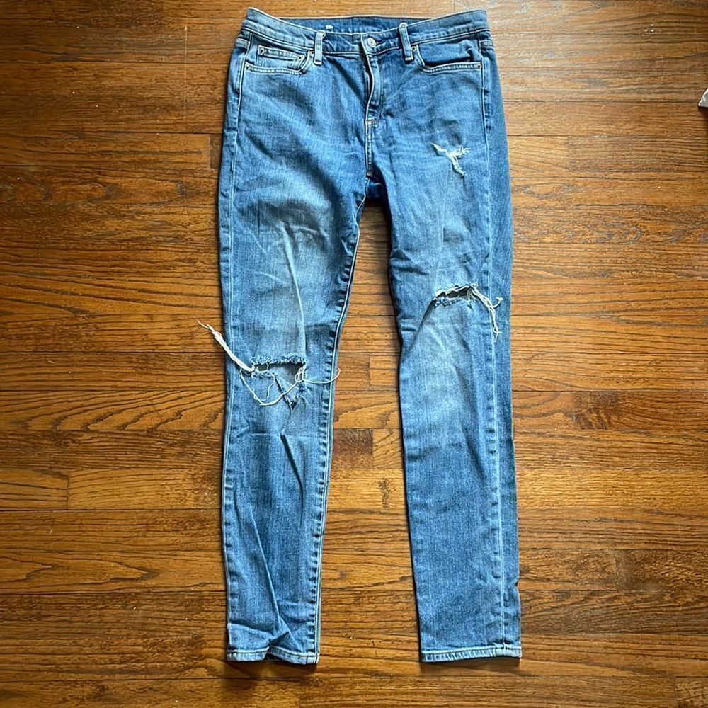 Gap Light Wash Distressed Jeans